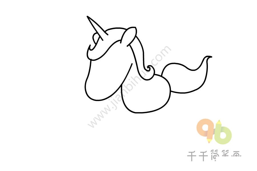 獨(dú)角獸簡(jiǎn)筆畫步驟圖