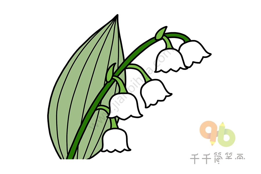 完成的鈴蘭簡筆畫