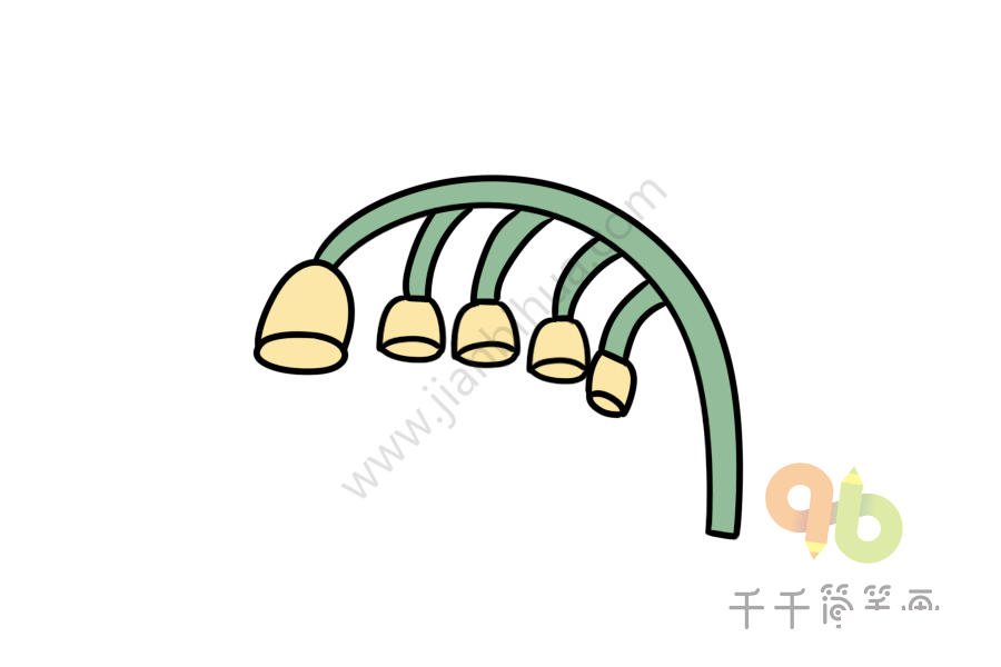 鈴蘭簡筆畫步驟圖一