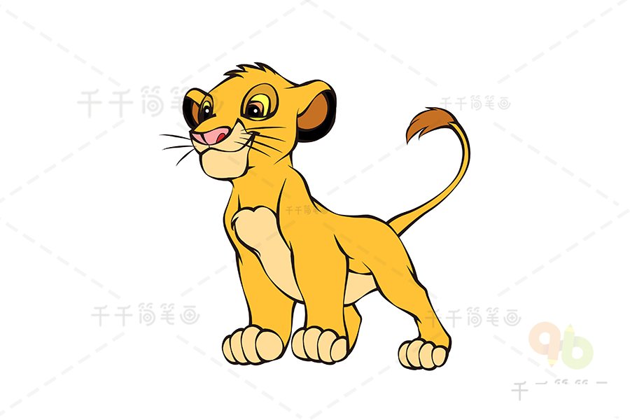 兒童簡筆畫 辛巴畫法