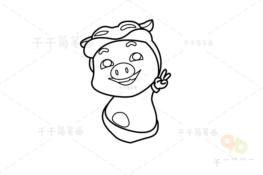 怎么畫豬豬俠簡筆畫