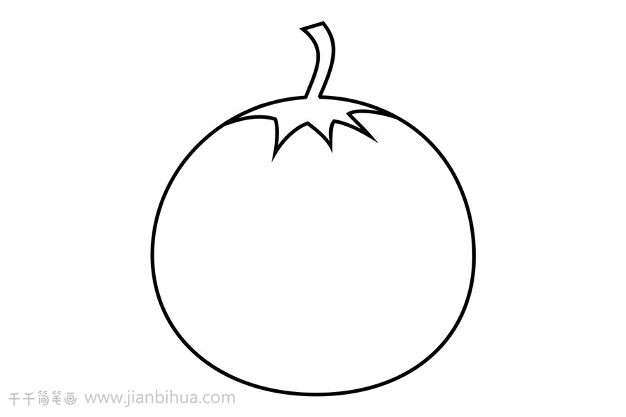 西紅柿簡(jiǎn)筆畫繪制步驟一