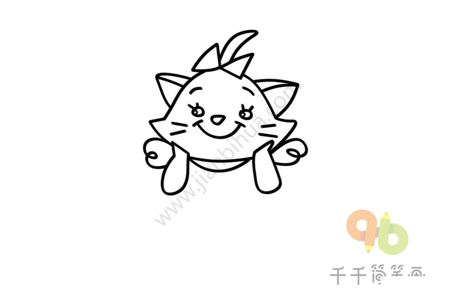貓兒歷險記 瑪麗貓簡筆畫