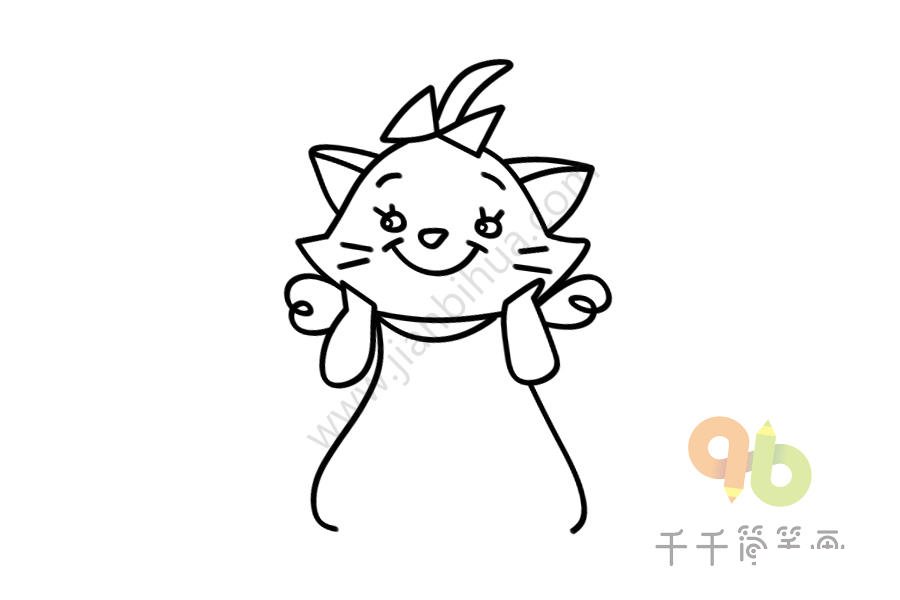貓兒歷險記 瑪麗貓簡筆畫