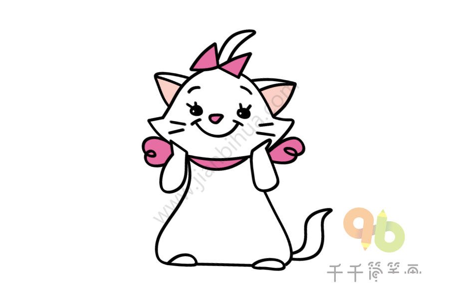 貓兒歷險記 瑪麗貓簡筆畫