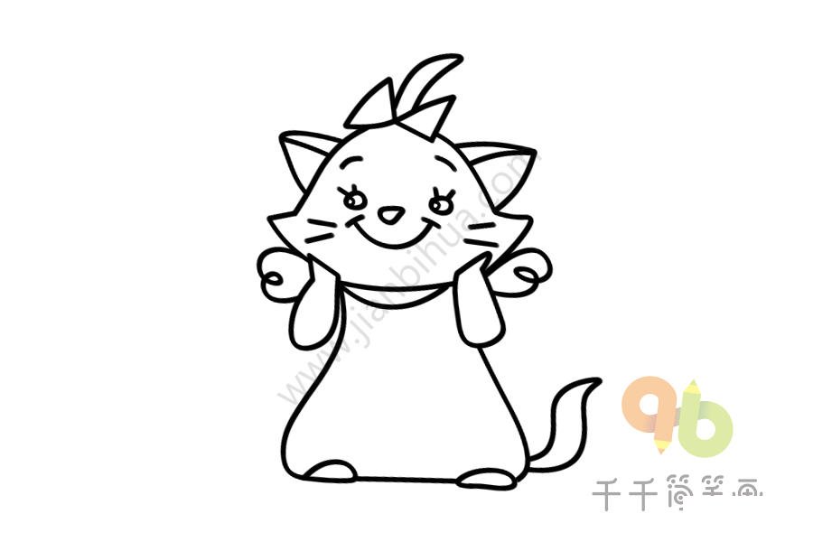 貓兒歷險記 瑪麗貓簡筆畫