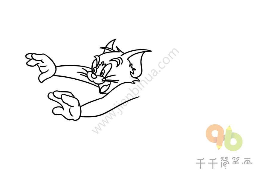 湯姆貓簡筆畫圖解