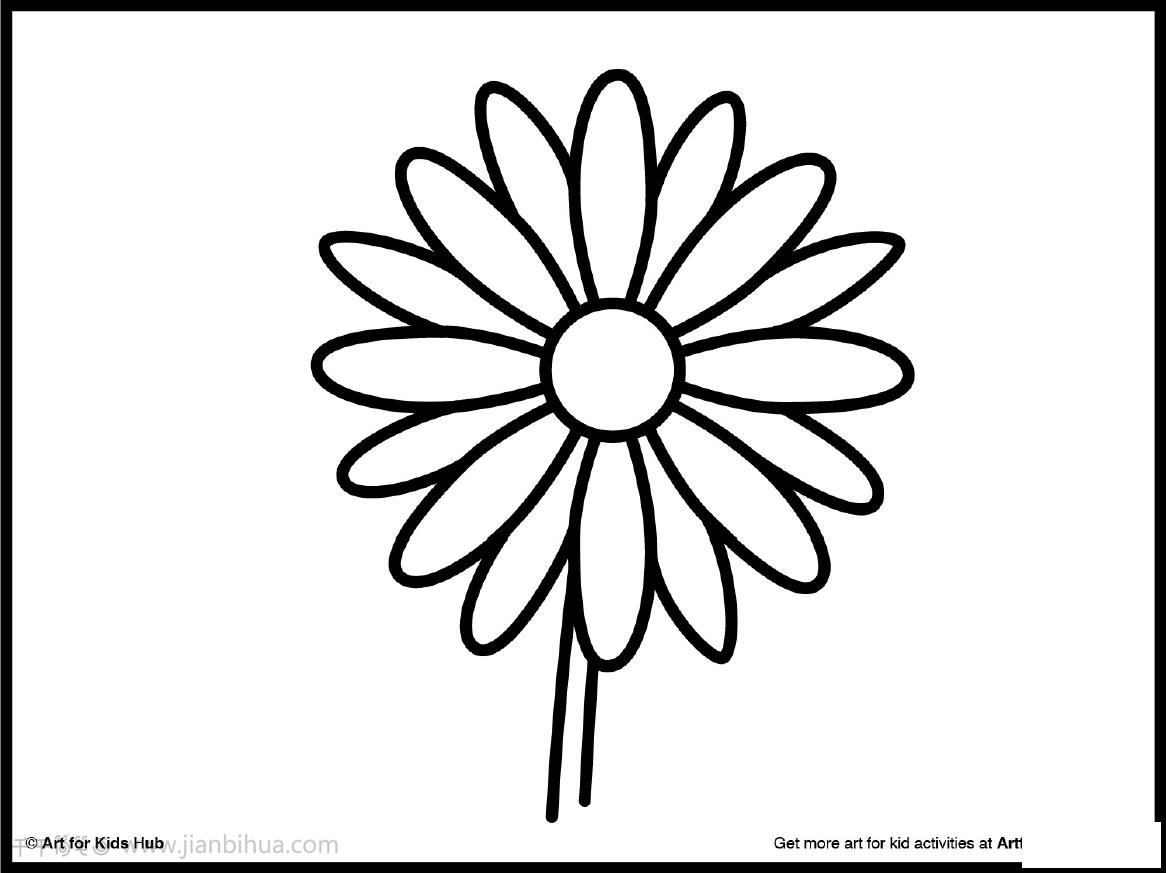 雛菊簡(jiǎn)筆畫，作者：Art for Kids Hub