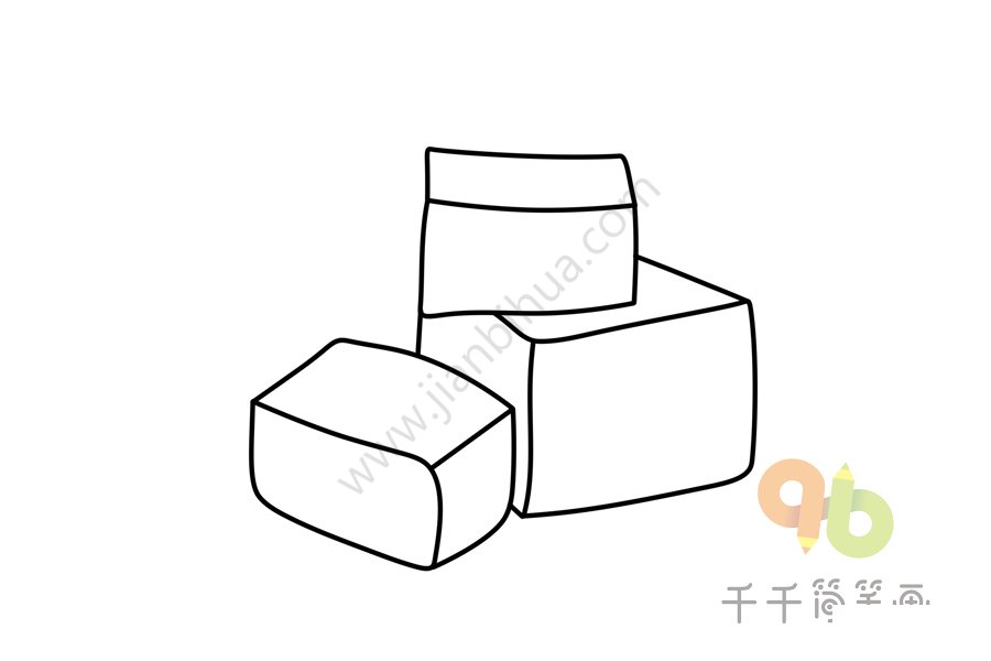 豆腐塊簡(jiǎn)筆畫步驟圖五