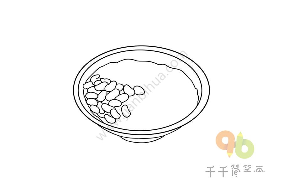 豆花簡筆畫步驟四