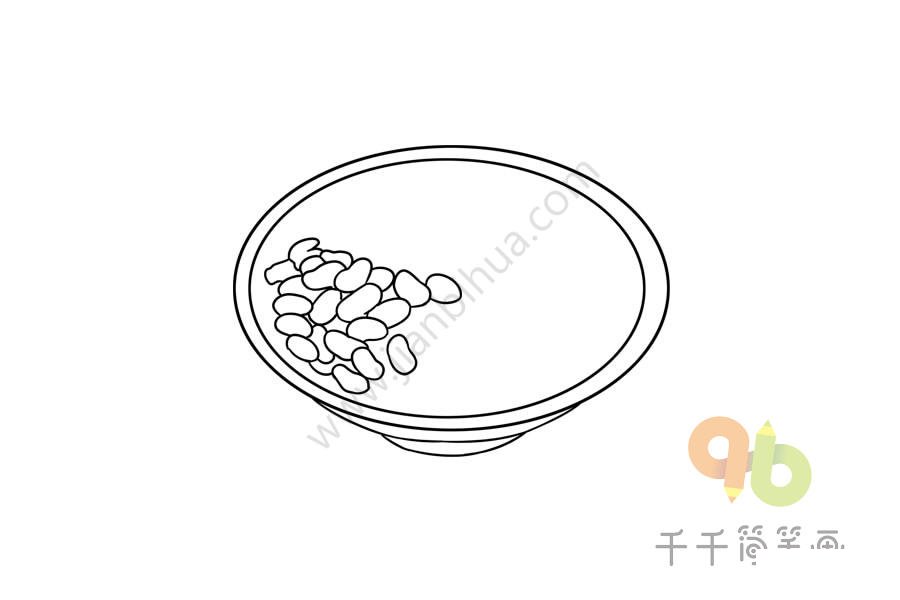 豆花簡筆畫步驟三