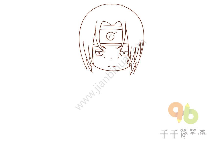 宇智波佐助簡筆畫教程2