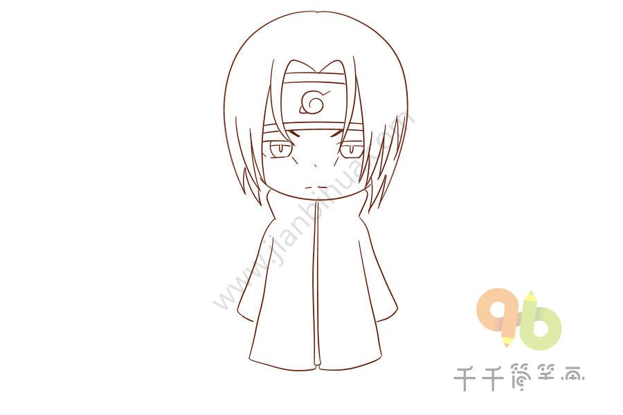 宇智波佐助簡筆畫教程4
