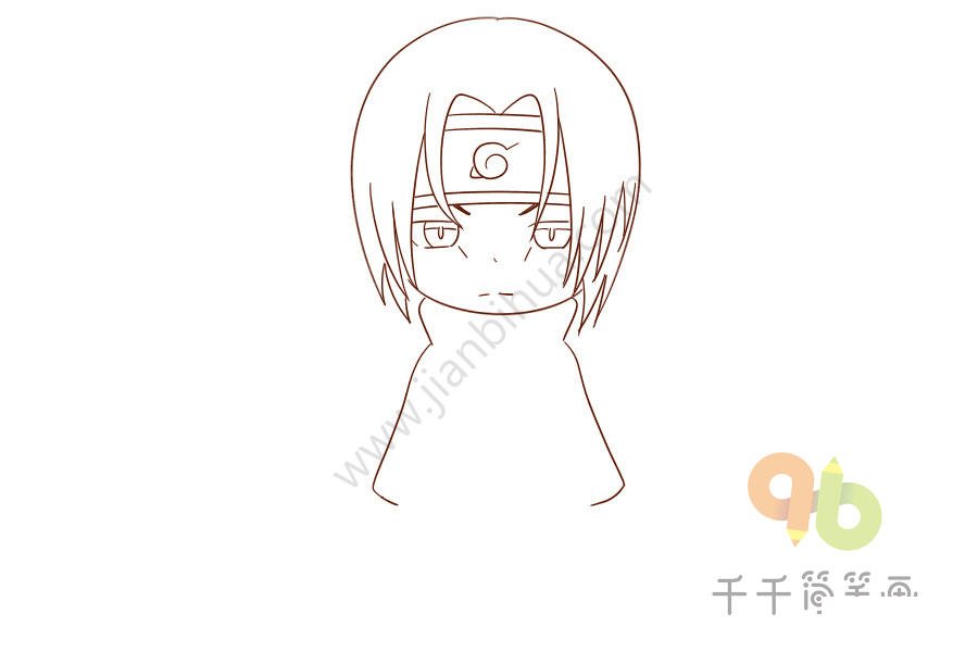 宇智波佐助簡筆畫教程3