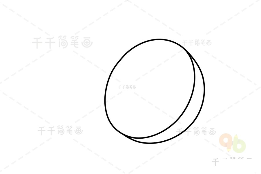 第一步：勾勒出葡萄柚的基本形狀