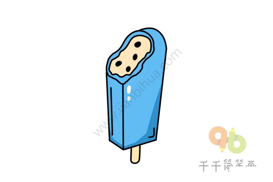 藍莓夾心雪糕簡筆畫