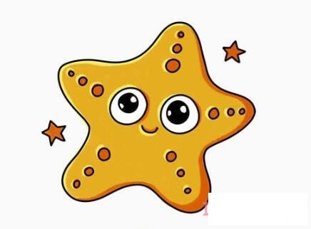 卡通海星怎么畫帶步驟圖涂色簡單好看