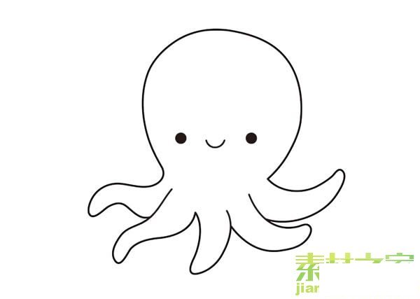 卡通章魚簡筆畫圖片
