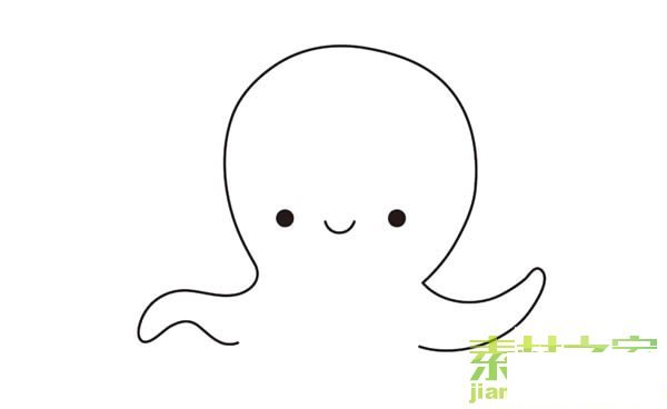卡通章魚簡筆畫圖片