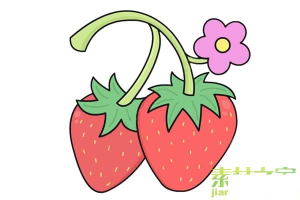 草莓簡筆畫圖片