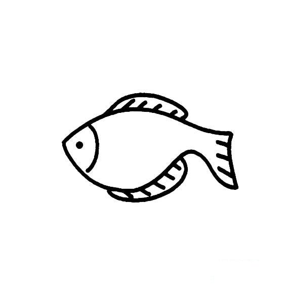 畫一條簡單的魚水生動物簡筆畫