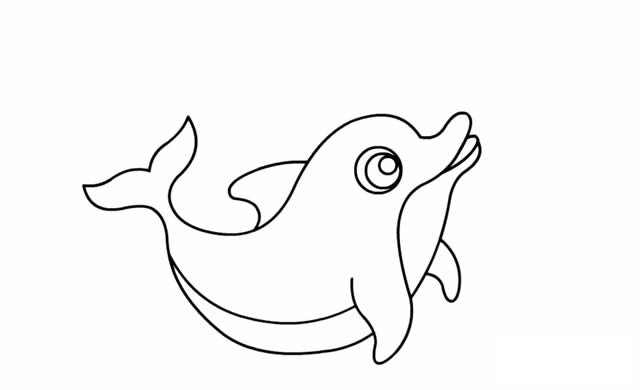 海豚簡(jiǎn)筆畫 開心玩球的海豚簡(jiǎn)筆畫步驟畫法圖片大全