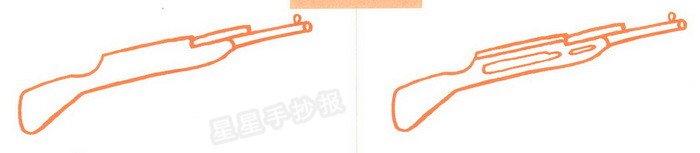 自動(dòng)步槍簡筆畫圖解一