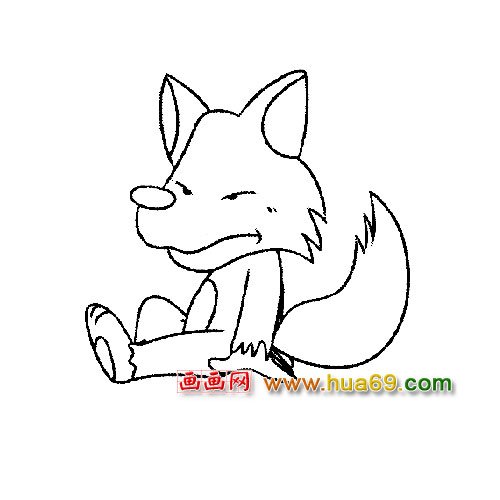 摔倒的大灰狼（簡筆畫）