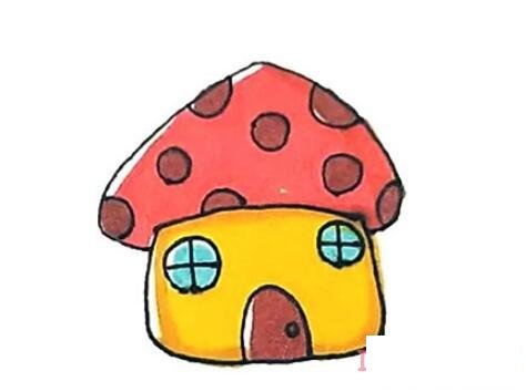 蘑菇小屋怎么畫多彩可愛_房子簡筆畫圖片