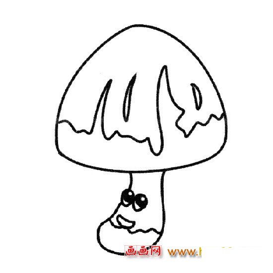簡(jiǎn)筆畫：卡通蘑菇1