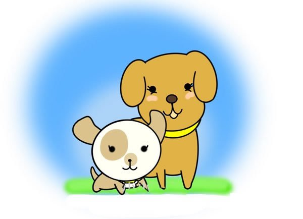 小狗媽媽和寶寶簡筆畫步驟畫法圖片