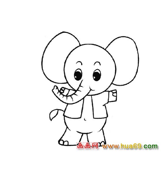 穿衣服的大象【簡(jiǎn)筆畫(huà)】1