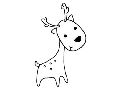 鹿簡(jiǎn)筆畫作品一