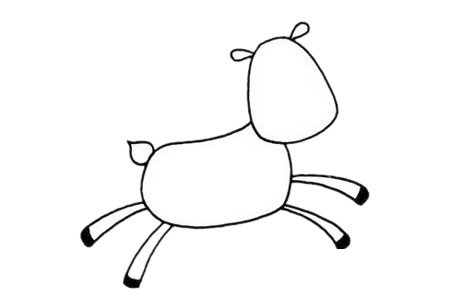 鹿簡(jiǎn)筆畫步驟三