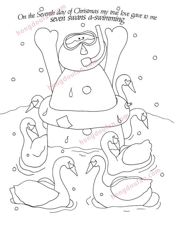 雪人以及圣誕節(jié)簡(jiǎn)筆畫涂色圖案大全 涂色圖片 第10張