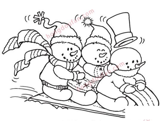雪人以及圣誕節(jié)簡(jiǎn)筆畫涂色圖案大全 涂色圖片 第7張