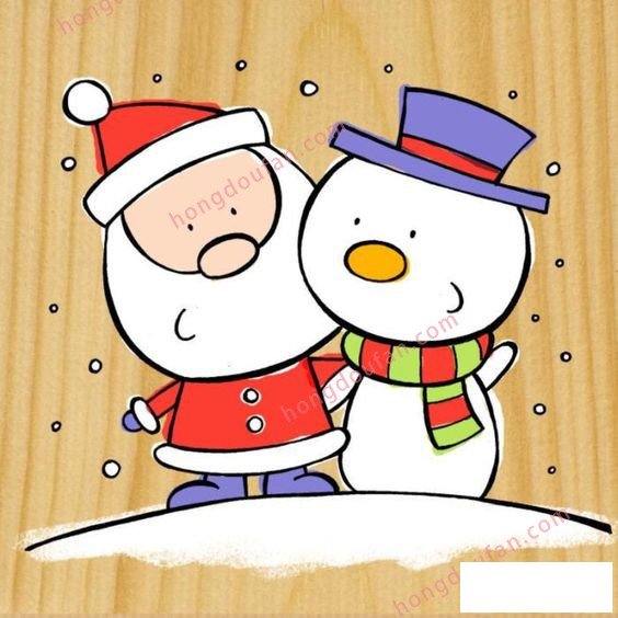 圣誕老人 圣誕雪人 魯?shù)婪蚴フQ節(jié)簡筆畫大全 簡筆畫 第5張