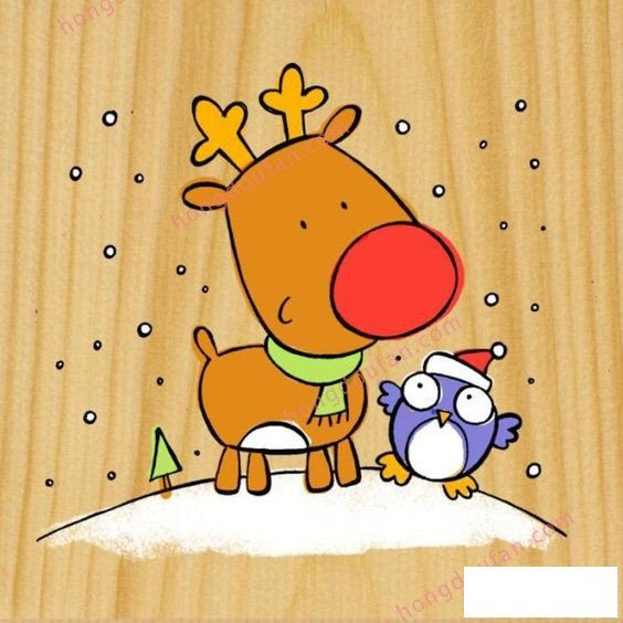 圣誕老人 圣誕雪人 魯?shù)婪蚴フQ節(jié)簡筆畫大全 簡筆畫 第6張