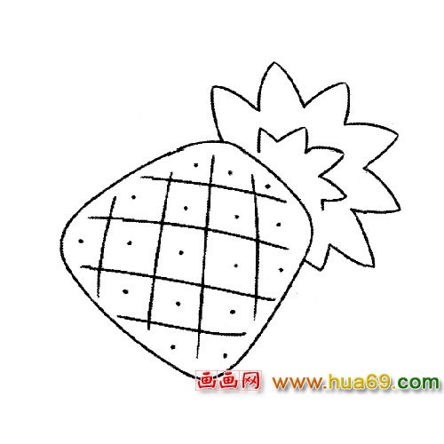 水果簡(jiǎn)筆畫(huà)：一個(gè)菠蘿2