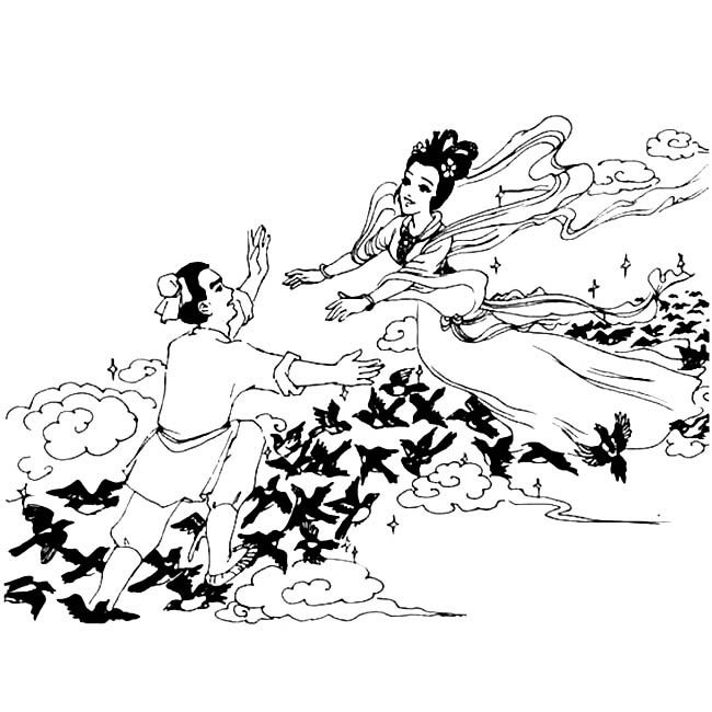 牛郎織女簡(jiǎn)筆畫(huà)圖片