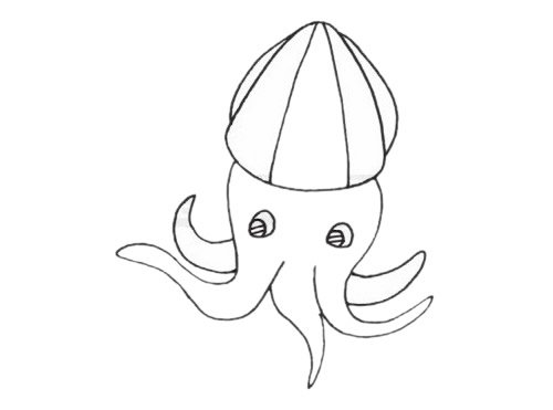 烏賊簡(jiǎn)筆畫圖片