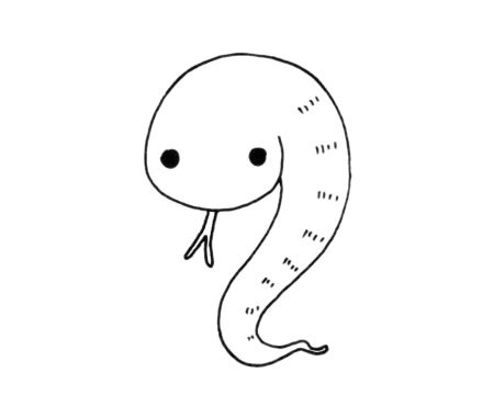 小蛇簡(jiǎn)筆畫(huà)示例