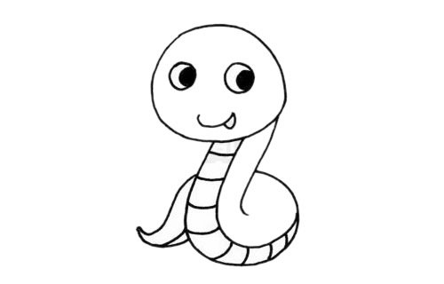 小蛇簡(jiǎn)筆畫(huà)示例
