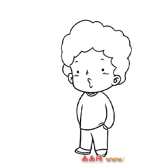 人物簡(jiǎn)筆畫(huà):賣(mài)萌的小男孩