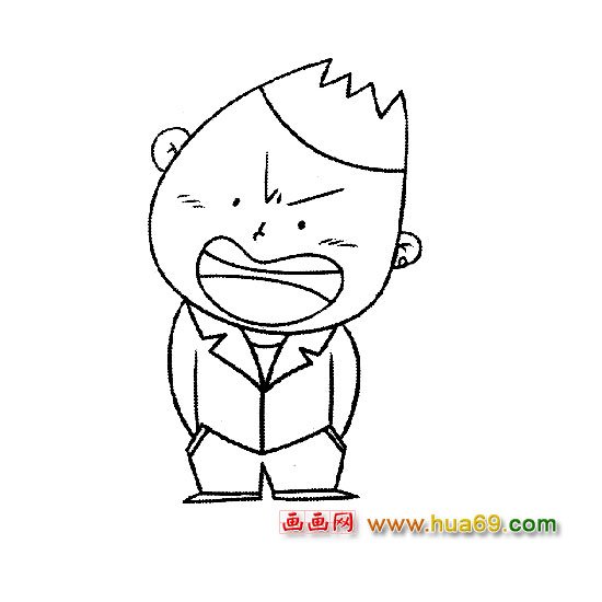 發(fā)火的小男孩簡筆畫