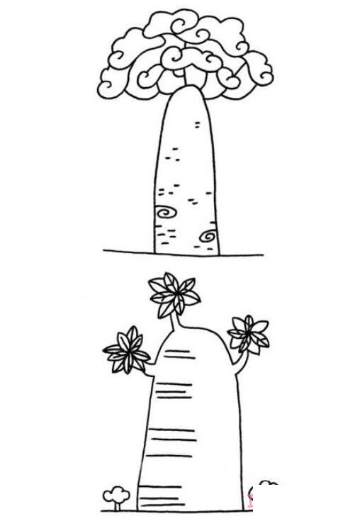 面包樹怎么畫簡單 面包樹簡筆畫圖片