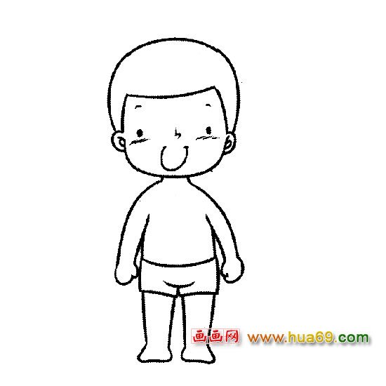 準(zhǔn)備游泳的小男孩簡筆畫