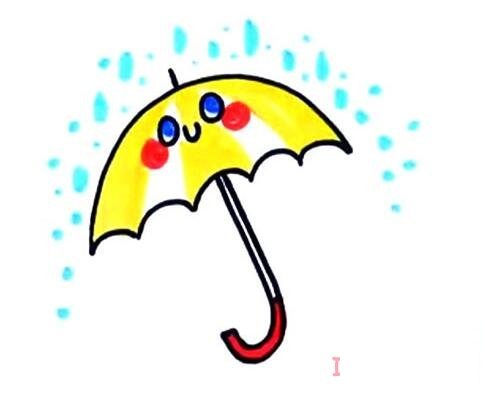 雨中開傘的美麗畫面