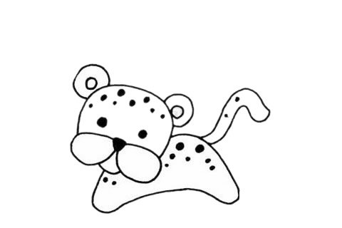 小豹簡(jiǎn)筆畫(huà)圖片