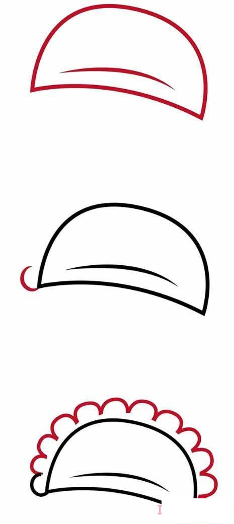 餃子怎么畫(huà)簡(jiǎn)單 帶步驟圖餃子簡(jiǎn)筆畫(huà)圖片